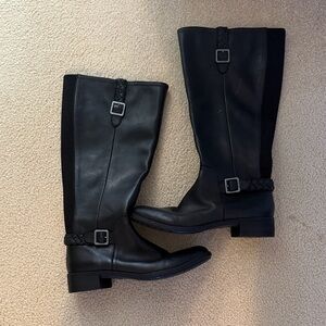 Aetrex Black Leather Riding Boots.